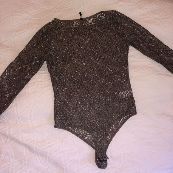 Olive Green Lace Body Suit - Picture 2 of 5
